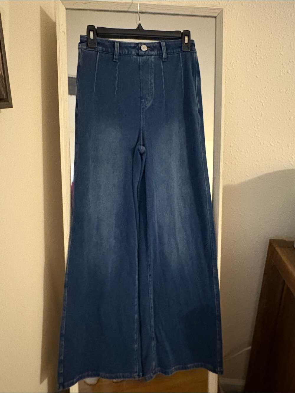 HALARA Dark Blue High-Rise Wide Leg Jeans